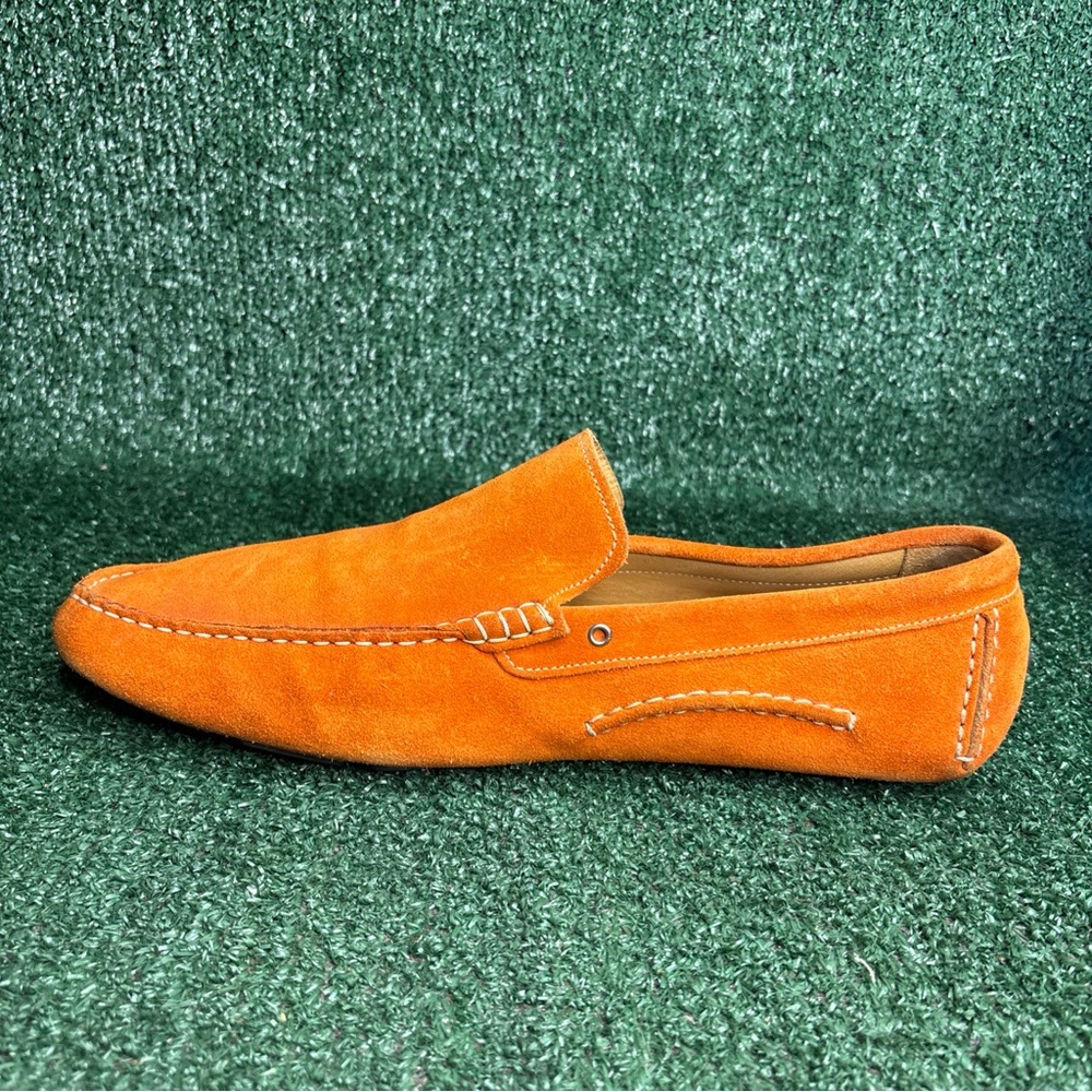 To Boot New York Driver Moc Loafer Size 12 Orange Suede Dress Shoes - Picture 7 of 12